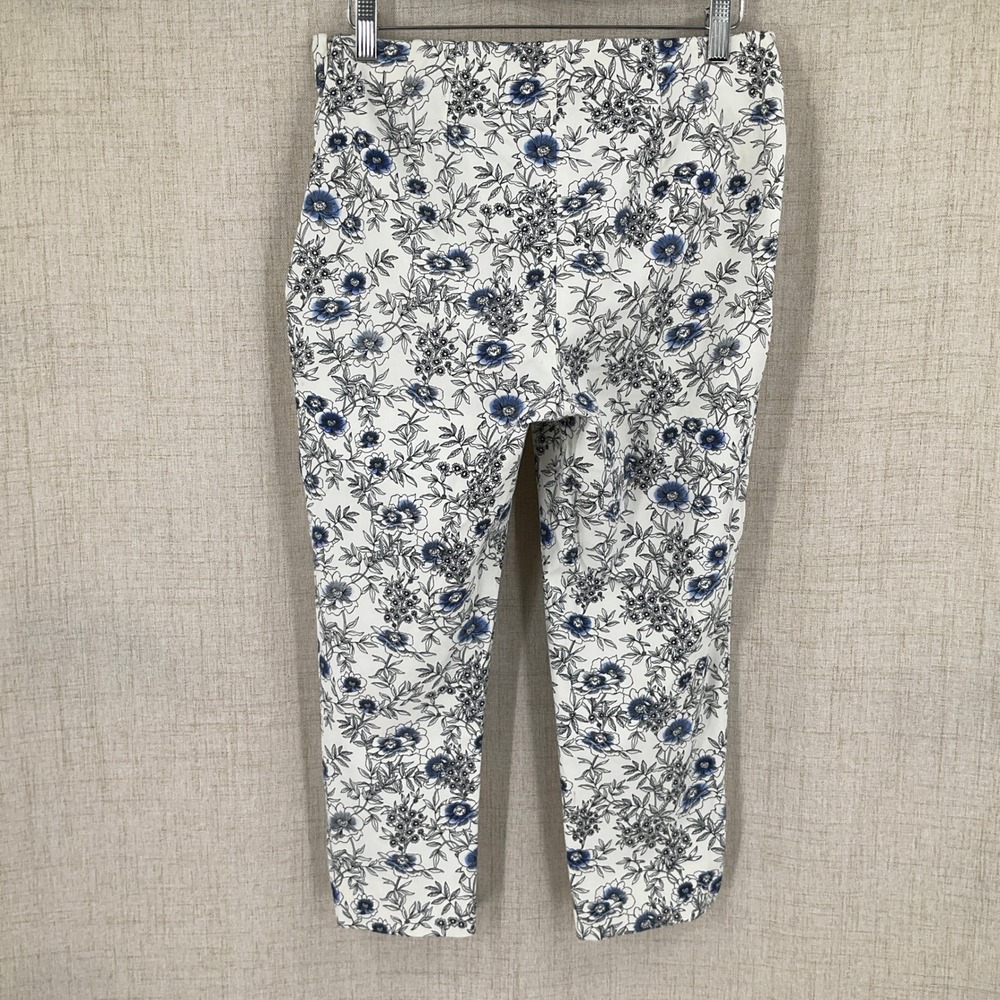 Talbots Chatham Ankle Pant‎ Women 8P Blue Botanical Preppy Coastal Travel Resort - Picture 2 of 14